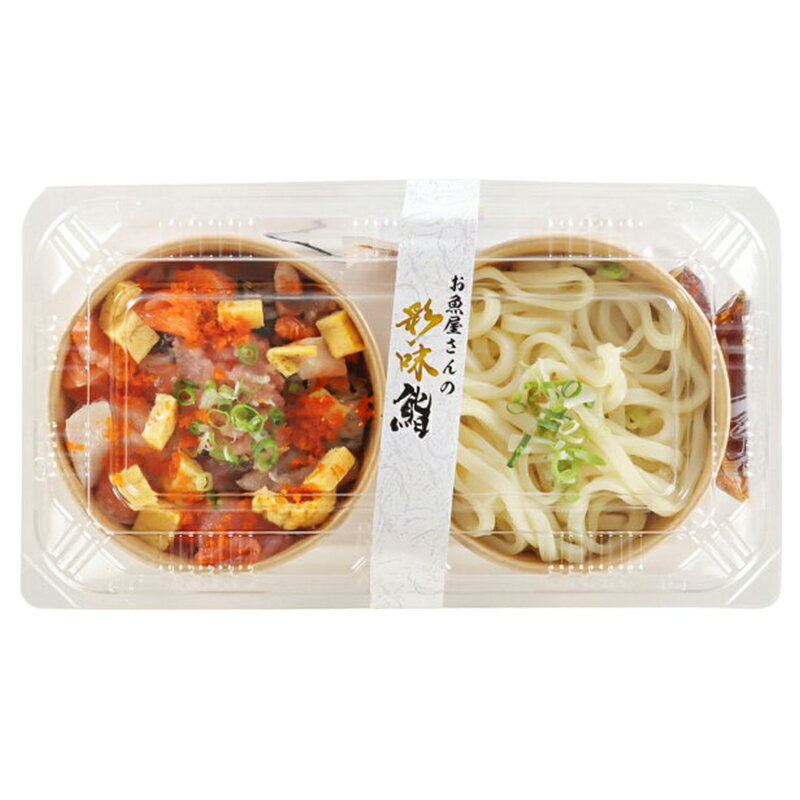 彩味鮨 彩り海鮮ちらしとうどんセット｜ベイシアネットスーパー｜楽天