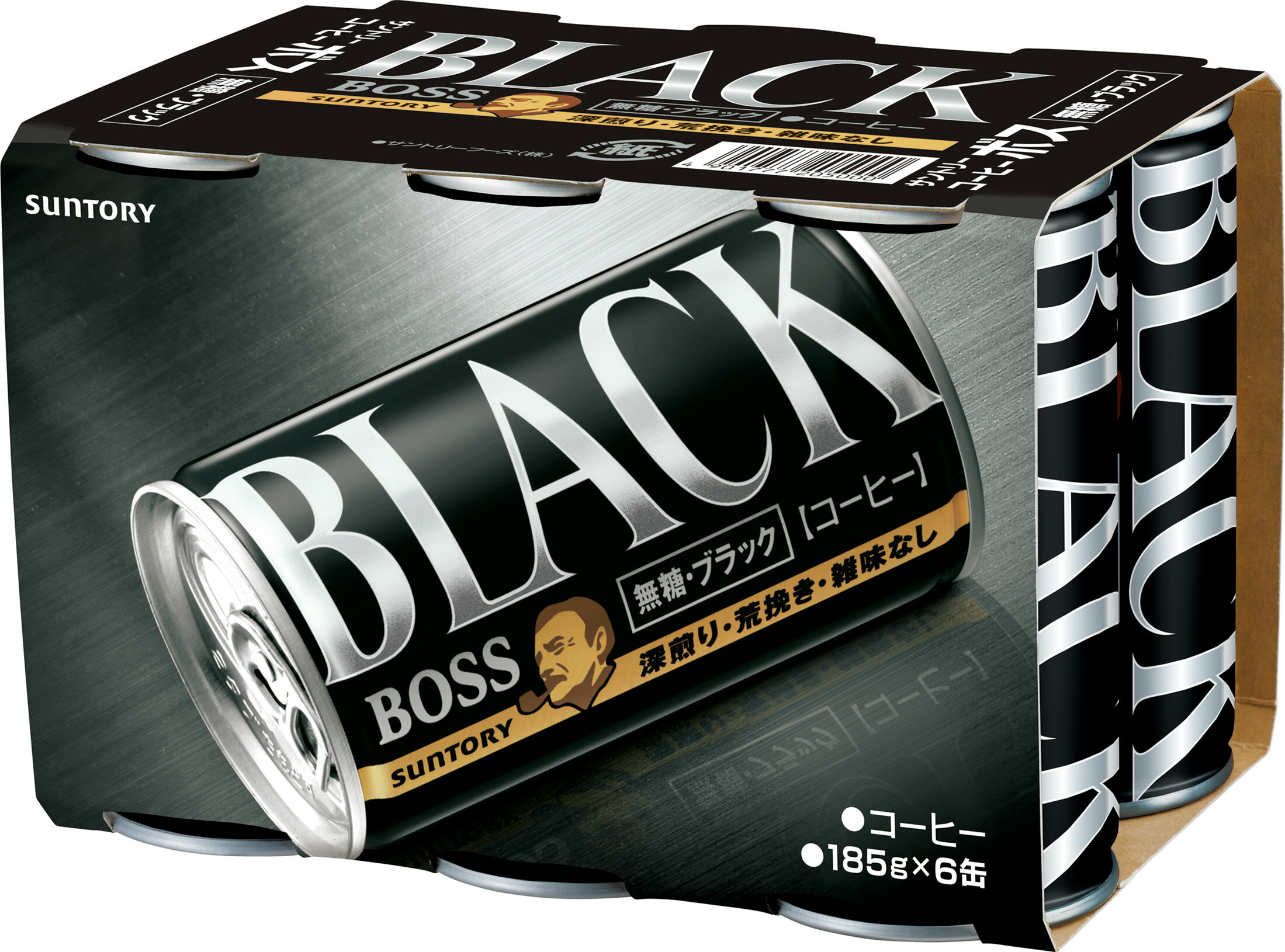 サントリーコーヒー ボス 無糖ブラック 185g缶 6缶×5パック