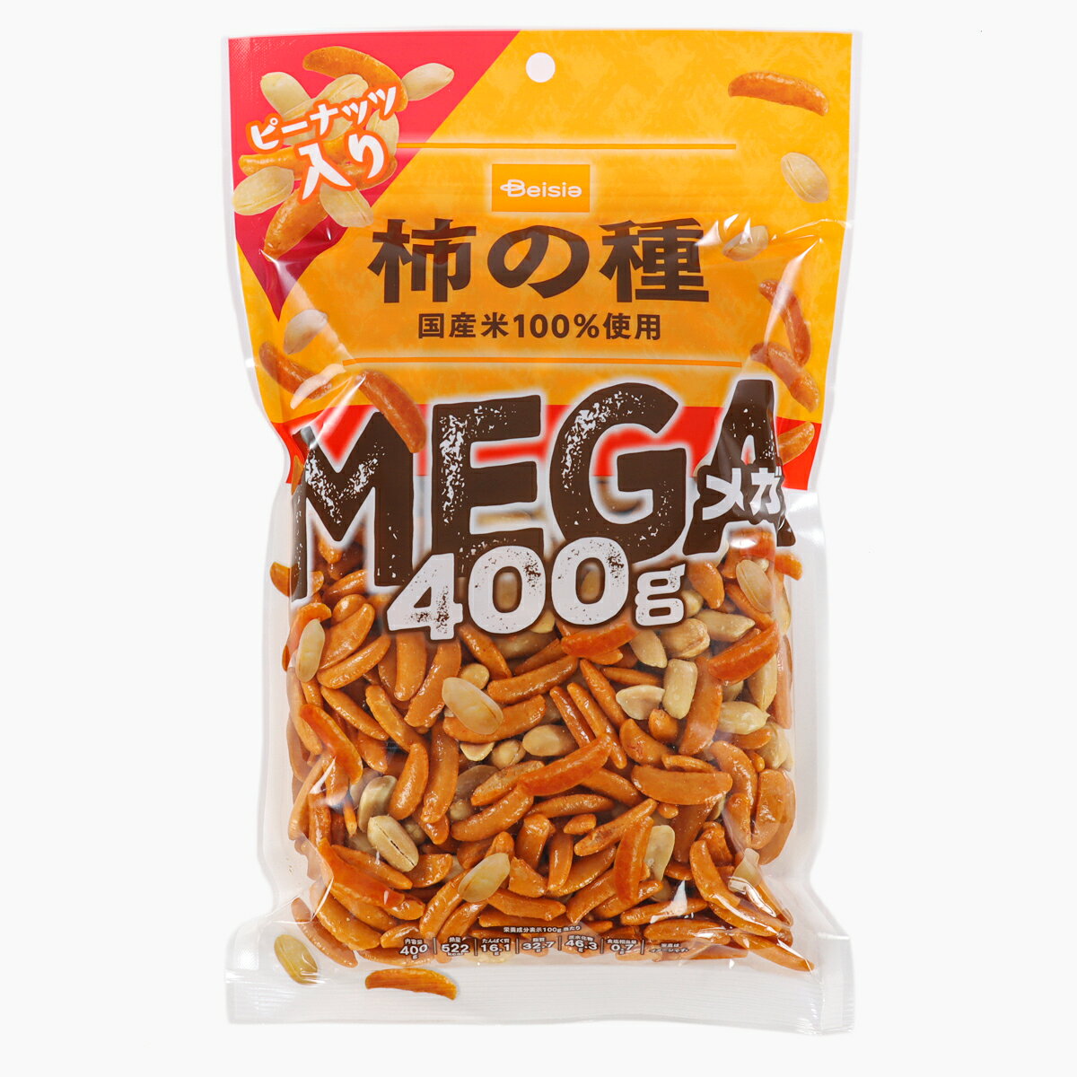 ベイシア 柿の種MEGAピーナッツあり 400g｜ベイシアネットスーパー
