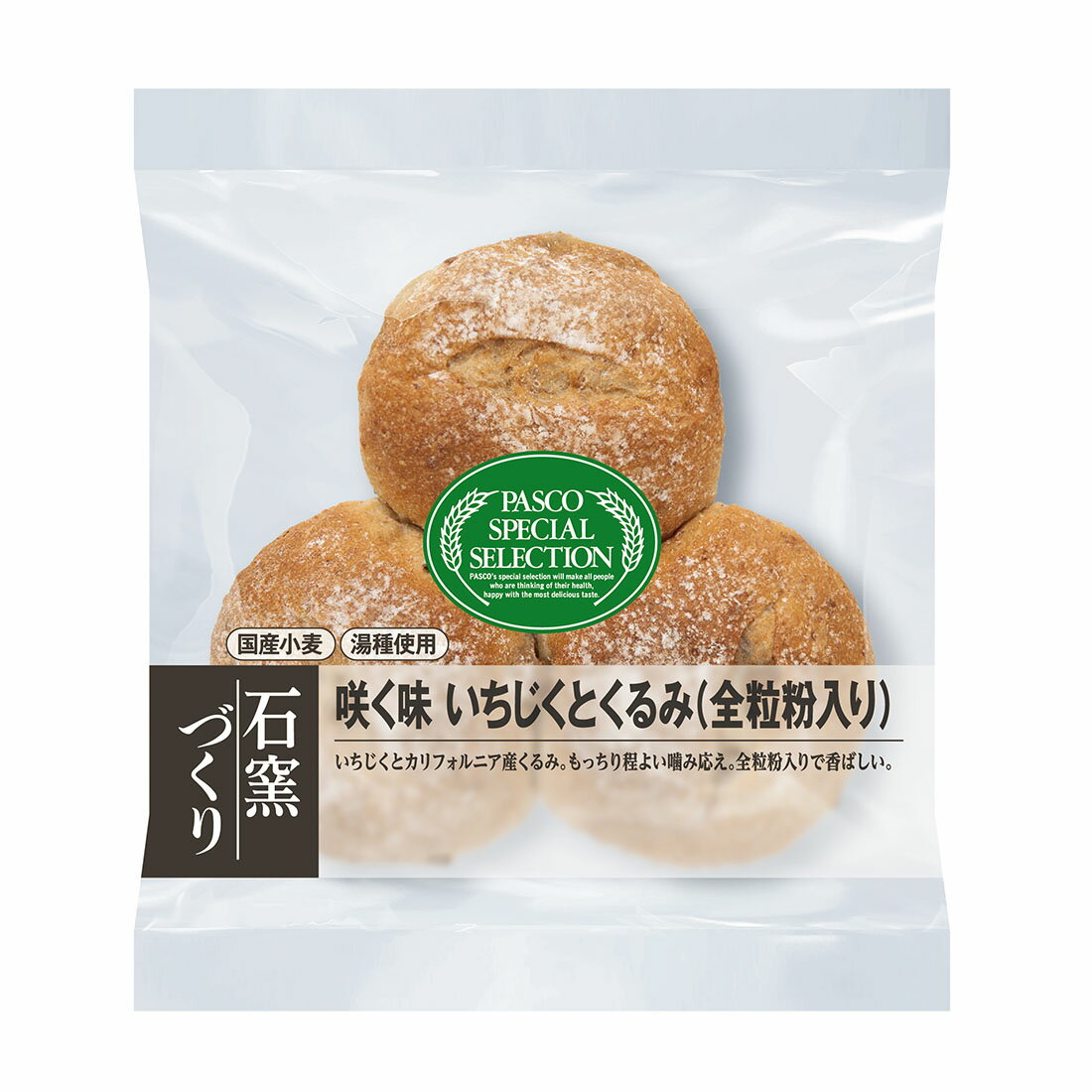 くるみるく品 パスコ 石窯づくり 咲く味 いちじくとくるみ（全粒粉入り）｜西友