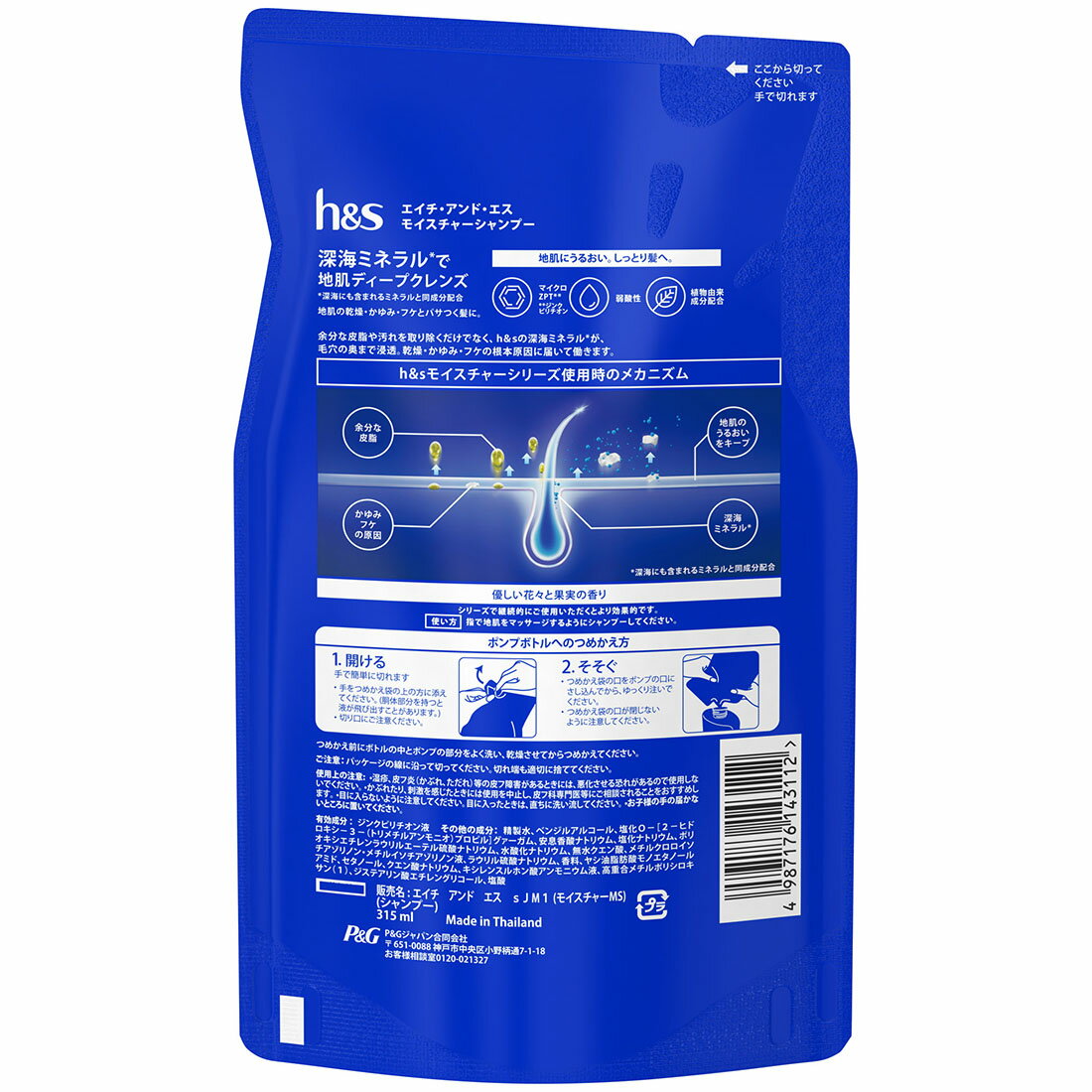 ゆず　SBCP生シャンプー詰め替え h＆s モイスチャー シャンプー つめかえ｜西友ネットスーパー