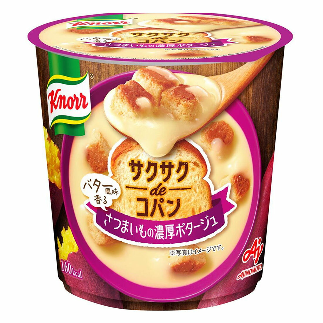 カップスープ　２７個　まとめ売り　サクサクdeコパン　スープDERI クノール サクサクdeコパン さつまいもの濃厚ポタージュ｜西友ネット