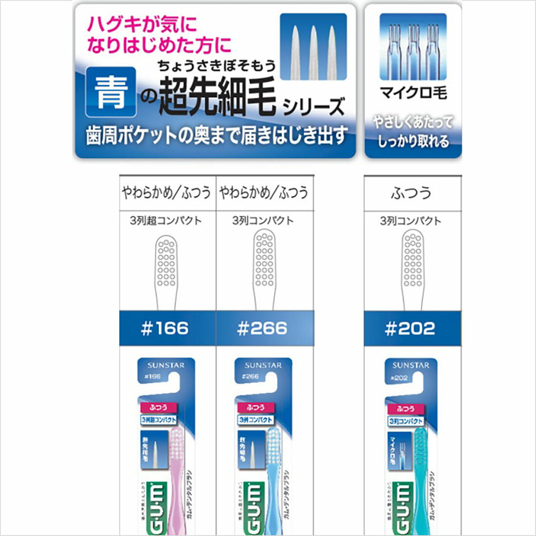 にこ⭐︎歯ブラシ ガム・デンタルブラシ ＃202 3列コンパクトヘッド ふつう｜西友